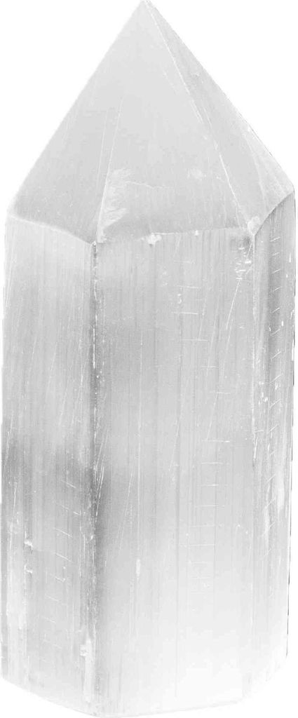 Selenit Sechseck Turm 10,5x4cm – Sechseckiger Turm für Produktbild 