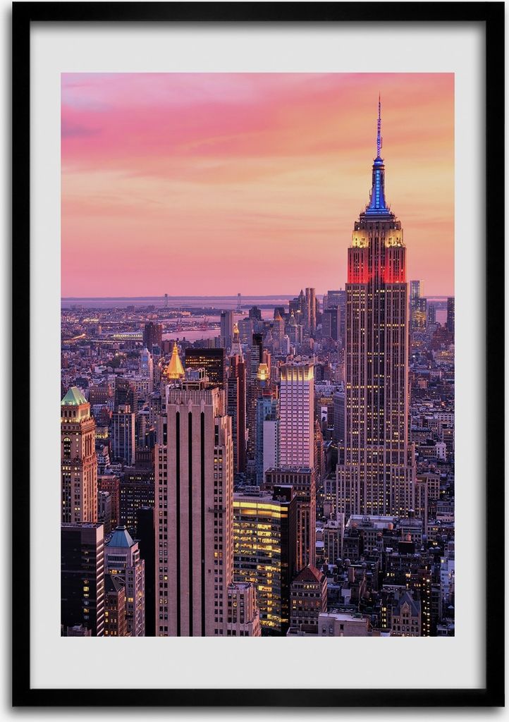 Bild - Bilderrahmen - Foto - 70 cm x 100 cm - MDF - Rahmen - Wandkunst - New York Westen