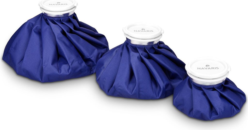 Navaris Kühlbeutel & Wärmflasche Set - 3 Größen warm und kalt - Kühlpads Eisbeutel Kältetherapie - Kühlkissen Blau