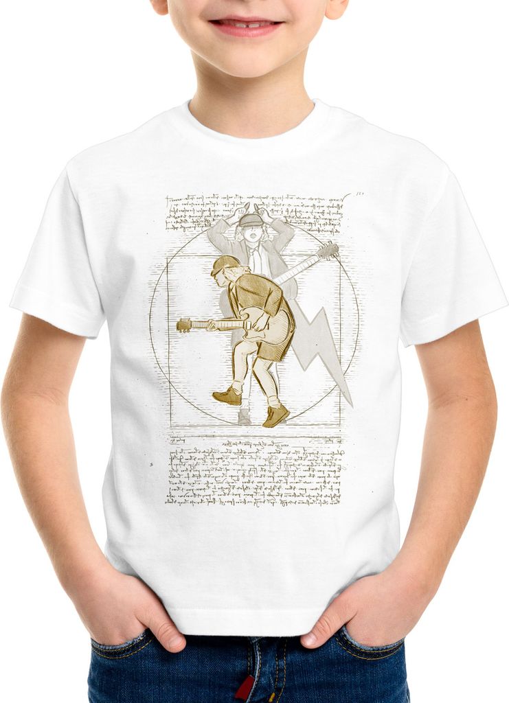 style3 Vitruvianischer Angus Kinder T-Shirt young hard rock vinci
