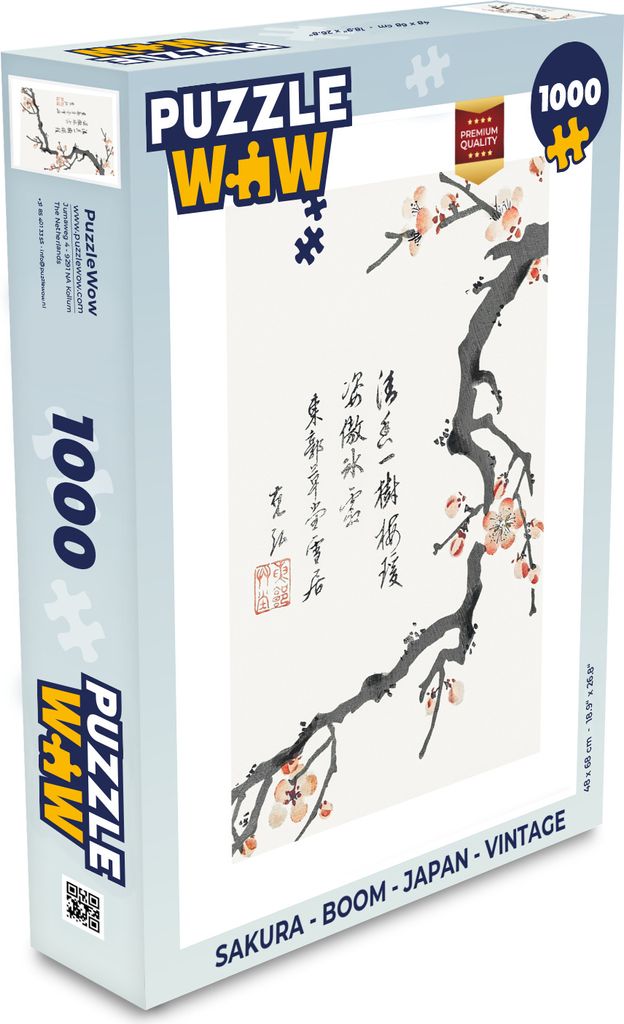 MuchoWow Puzzle 1000 Teile Sakura - Baum - Japan - Vintage - Spielzeug - Alt und Jung - Spiele - Puzzeln