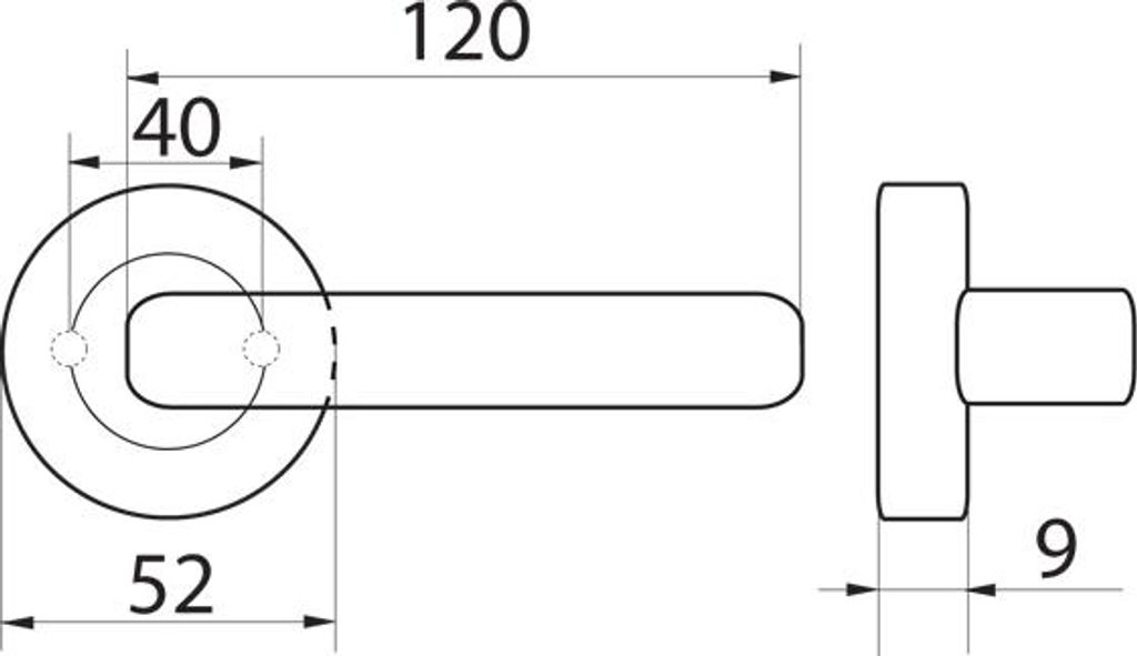 GAMET DH81-24-G7-BL Türgriff, rundes Schild, gebürstetes Nickel