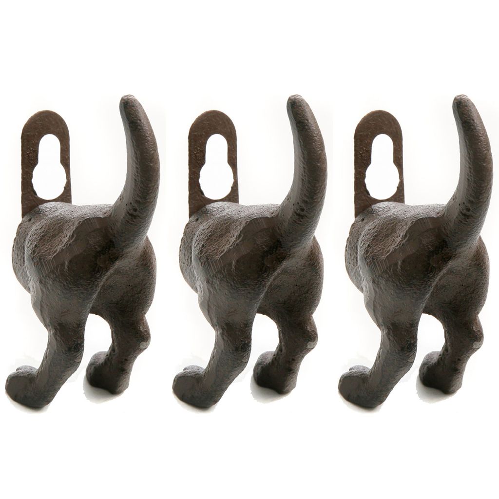 3 x Haken "Hund" aus Gusseisen - Garderobenhaken - Produktbild 