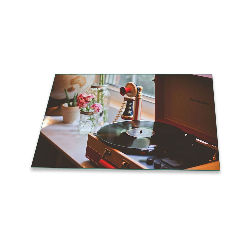 Herdabdeckplatte Glaskeramik 1 Teilig 80x52 Retro Schwarz Abdeckung Glas Spritzschutz