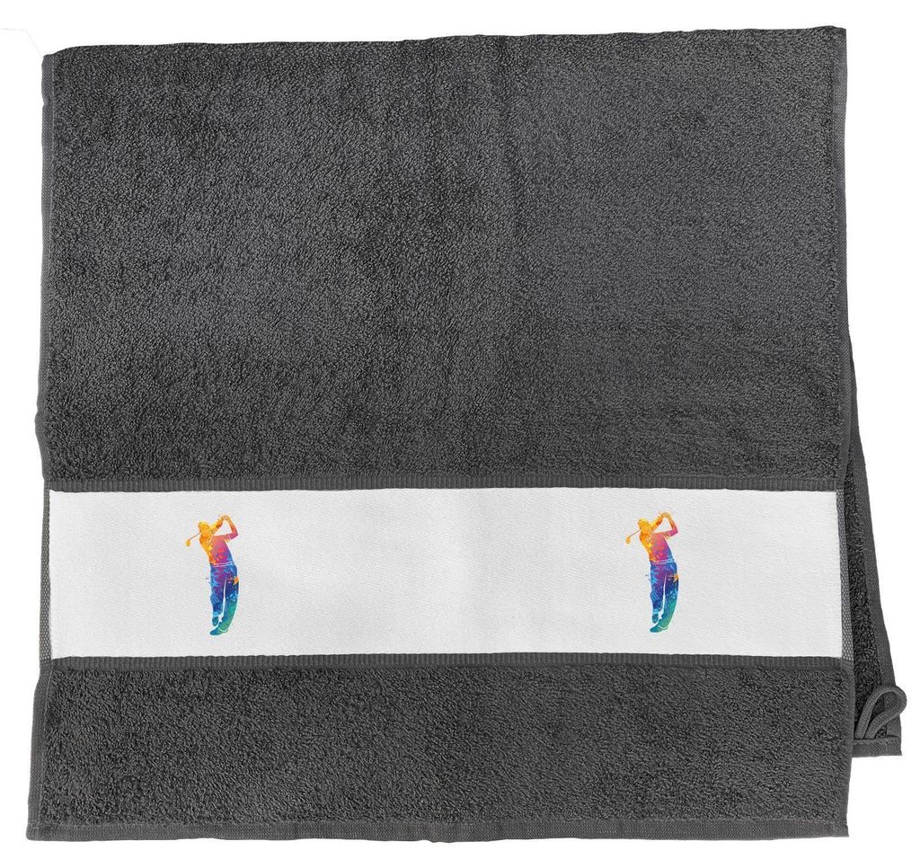 Huuraa Handtuch Golf Spieler bunte Silhouette 50x100cm Graphite Baumwolle Handtuch Geschenkidee