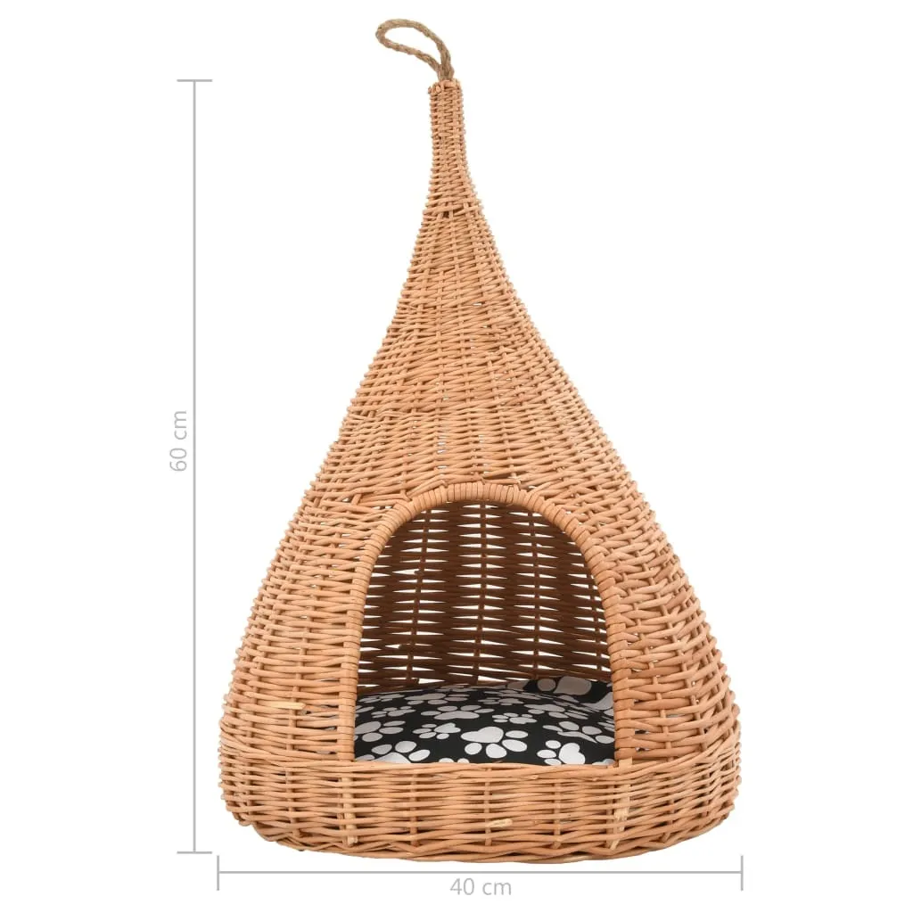 Casetta per gatti con cuscino 40x60 cm Tipi di salice naturale - 7