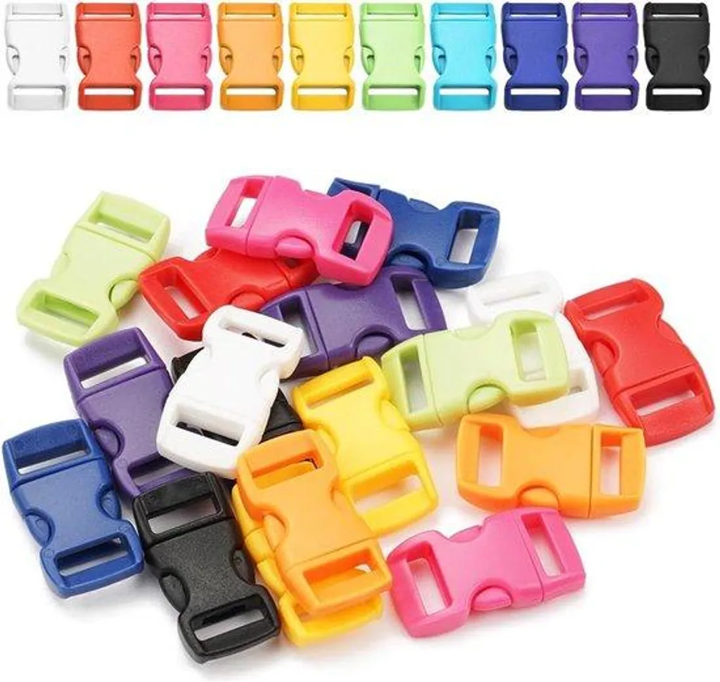 Fermoir clip 10mm multicolore en plastique rigide pour collier de chat