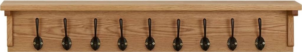 vidaXL Wandgarderobe 90x16x16 cm Massivholz Eiche Produktbild 