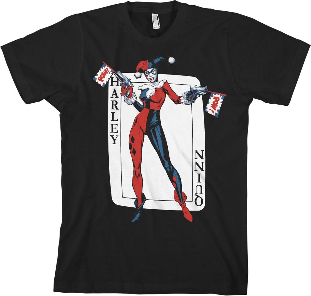Harley Quinn Card Games T-Shirt - Large - Black