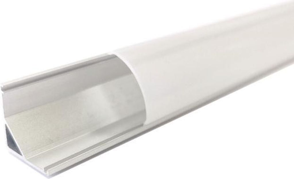 Aluminiumprofil Winkel 2m für LED-Streifen Abdeckung Opak Weiß