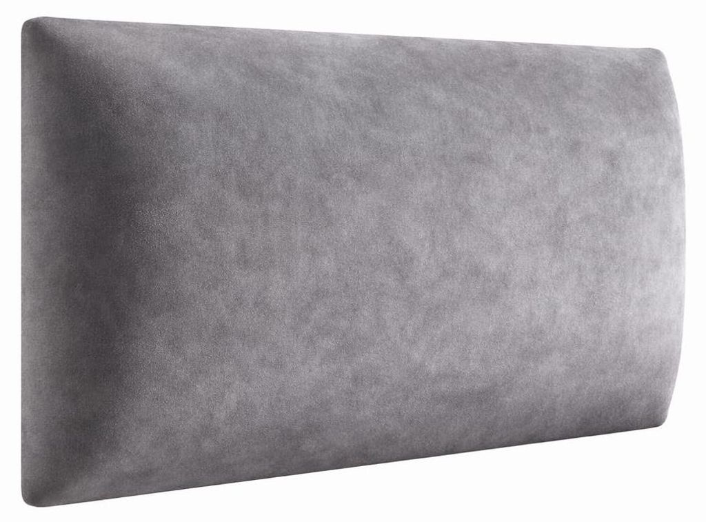 Angelo | Wandkissen - Wandpolster - 3D Wandpaneele Bett - 100x30 cm - Grau - Gepolstert Paneele Wand - RECHTECK