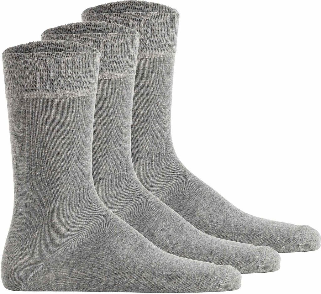 Hudson Uni Socken, 3er Pack - Simply, Basic Socken, einfarbig Grau 43-46