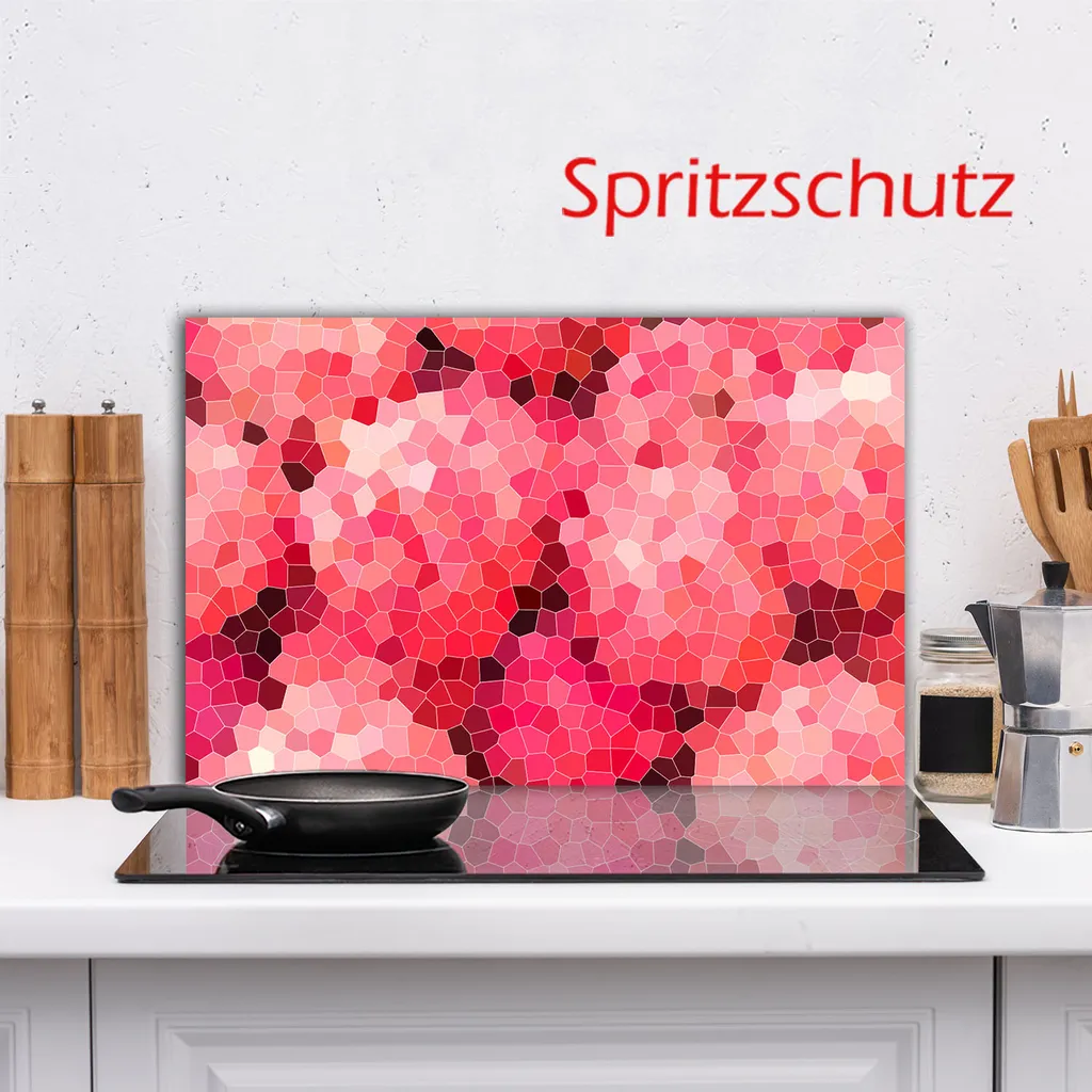 Offerta Copri Piano Cottura Vetro 80x52 Rosa Astratto - Prezzo Speciale - 14