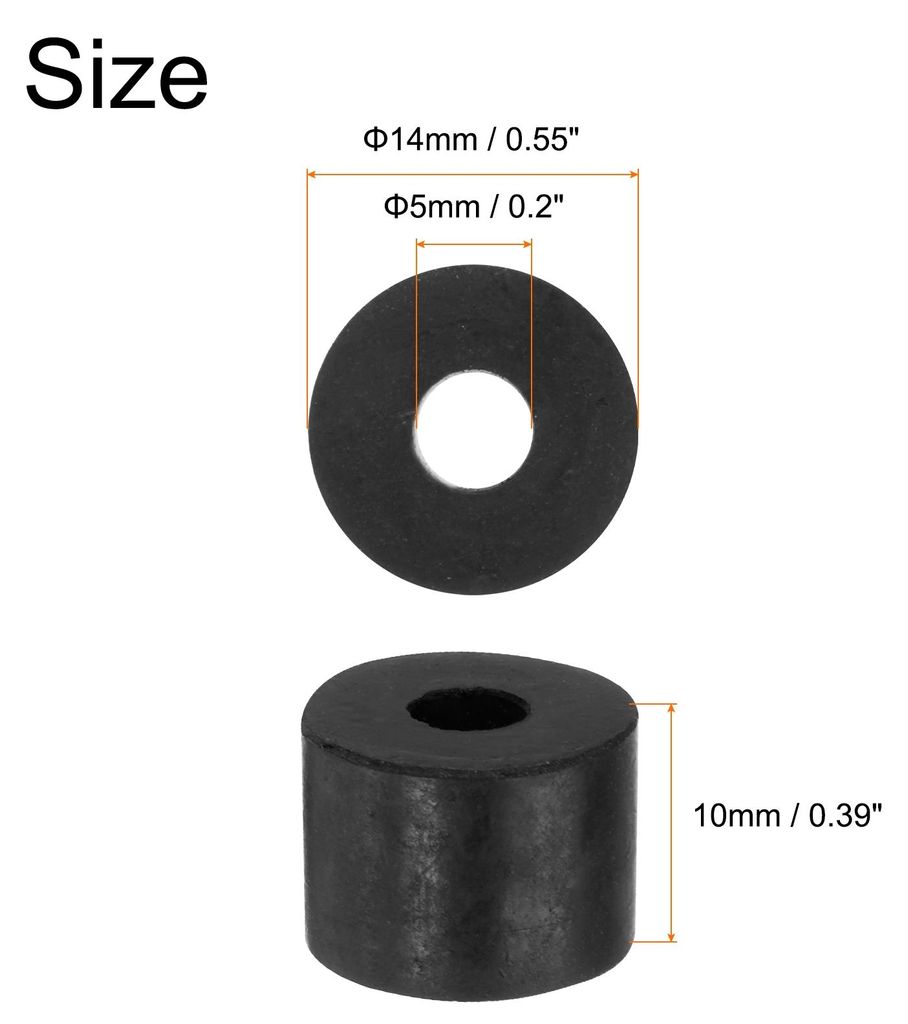 24Stk Gummi Unterlegscheiben Gummispacer 14mm Au?endurchmesser 5mm Innendurchmesser 10mm H?he Runde Antivibrationspacer Gummibuchsen Grommets Dicke...