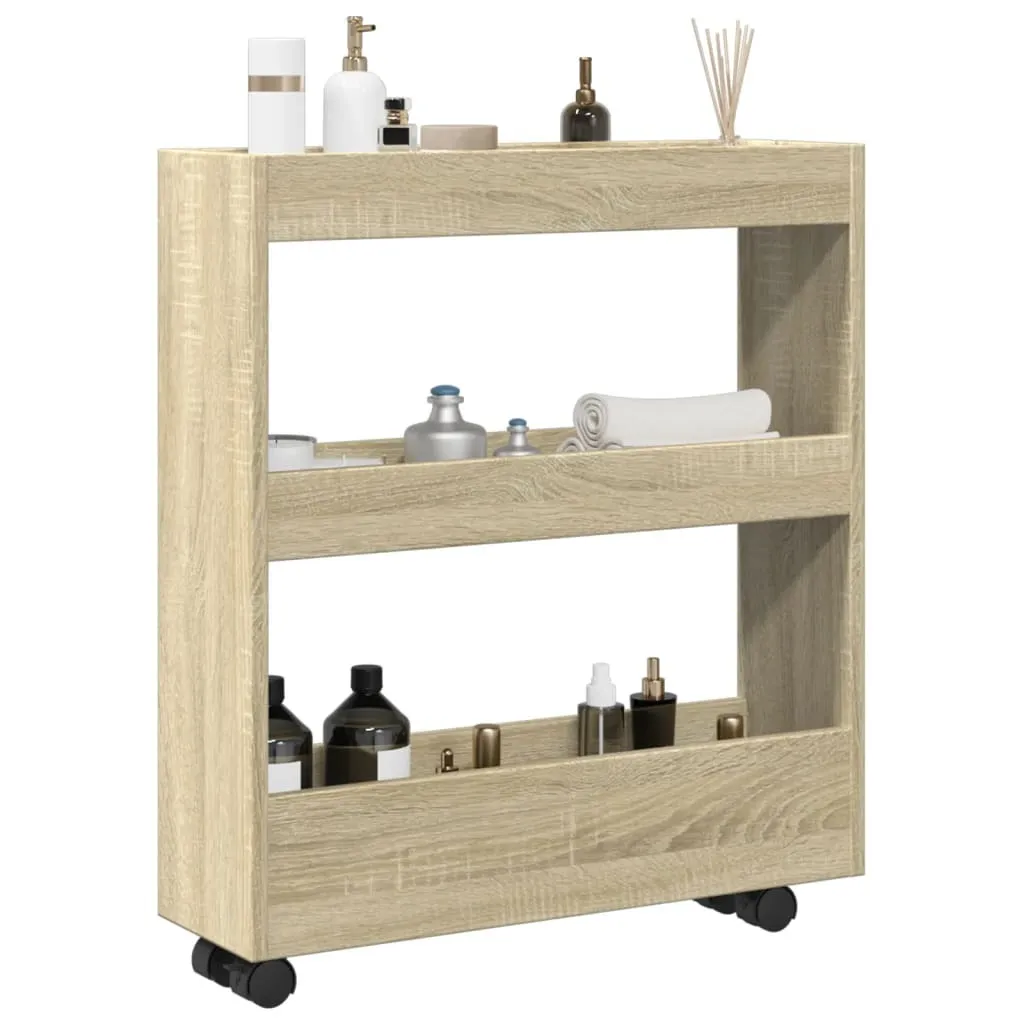 Best Möbel CL5821706 Carrello Portaoggetti Stretto - Legno Sonoma
