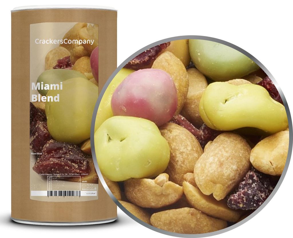 CrackersCompany Erdnuss-Rosinen-Cranberry-Mix mit Joghurtschokolade (Miami Blend), Membrandose 800 g
