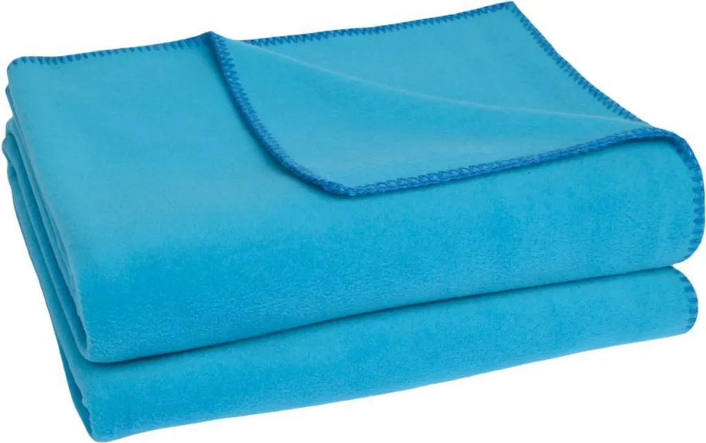 Zoeppritz Plaid Soft-Fleece Ciano 110x160 | Coperta Morbida Premium