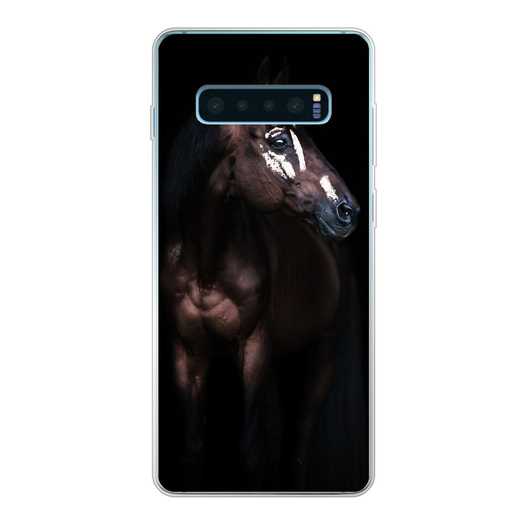 MuchoWow Handyhülle Schutzhülle Hülle für Samsung Galaxy S10 Lite Pferd - Flecken - Licht Silikon Softcase Handy Hülle - Schutz