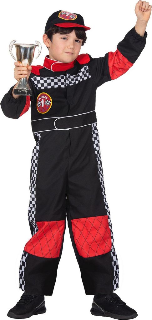 Formel Eins Pilot Kostüm für Kinder Kindergröße: 116