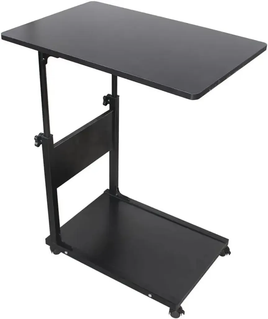 Table de service mobile réglable avec structure métallique robuste