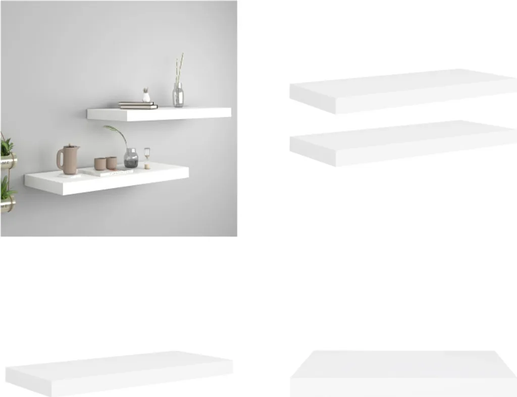 Set 2 Mensole Bianco 60cm vidaXL | Mensole a Muro Invisibili Design