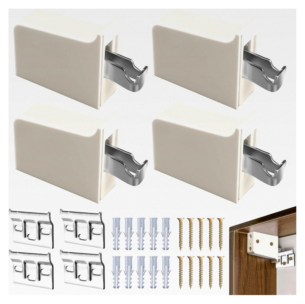 4 Stück verstellbare Wandaufhängungen für Schränke, Halterung mit Montageschiene, zum Einbohren geeignet für Hängeschränke (Tragkraft 100 kg)