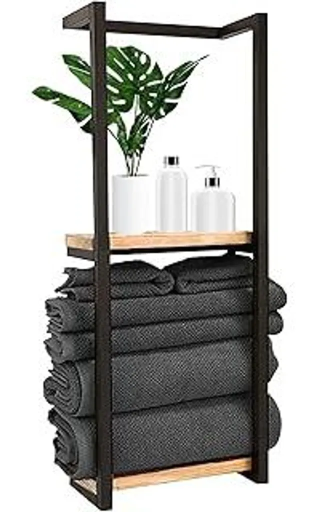 Trend Bagno 2026: Portasciugamani Vonia in Legno e Nero Industrial