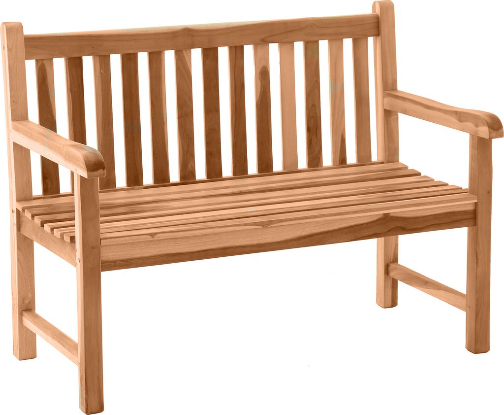 Möbilia Gartenbank 120 cm | 2-Sitzer aus Teak Holz | B 120 Produktbild 