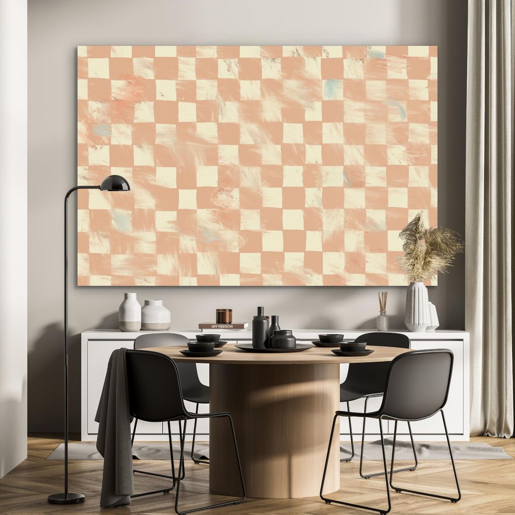 MuchoWow Wanddekoration Metall Metallbild Wandkunst 150x100 cm Beige - Muster - Modern MuchoWow Aluminium Gemälde - Alu Dibond Bild