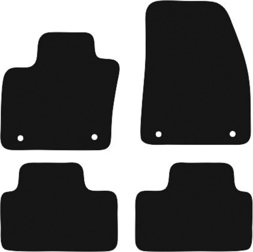 Wielganizator Velours-Autoteppiche – passend für Volvo XC40 (Crossover, Bj. 2017-) – schwarz, passgenau, mit Befestigungen set 4 Stk.