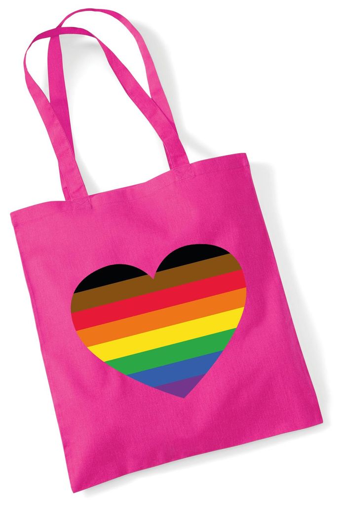 Huuraa Jutebeutel Alternative LGBT+ Pride Flagge LGBTQ Herz 10 Liter Fuchsia Baumwolle Tasche Geschenkidee