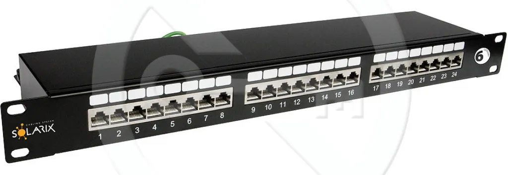 Pannello Patch Solarix SX24-6-STP-BK CAT6 24x RJ45 Schermato 1U