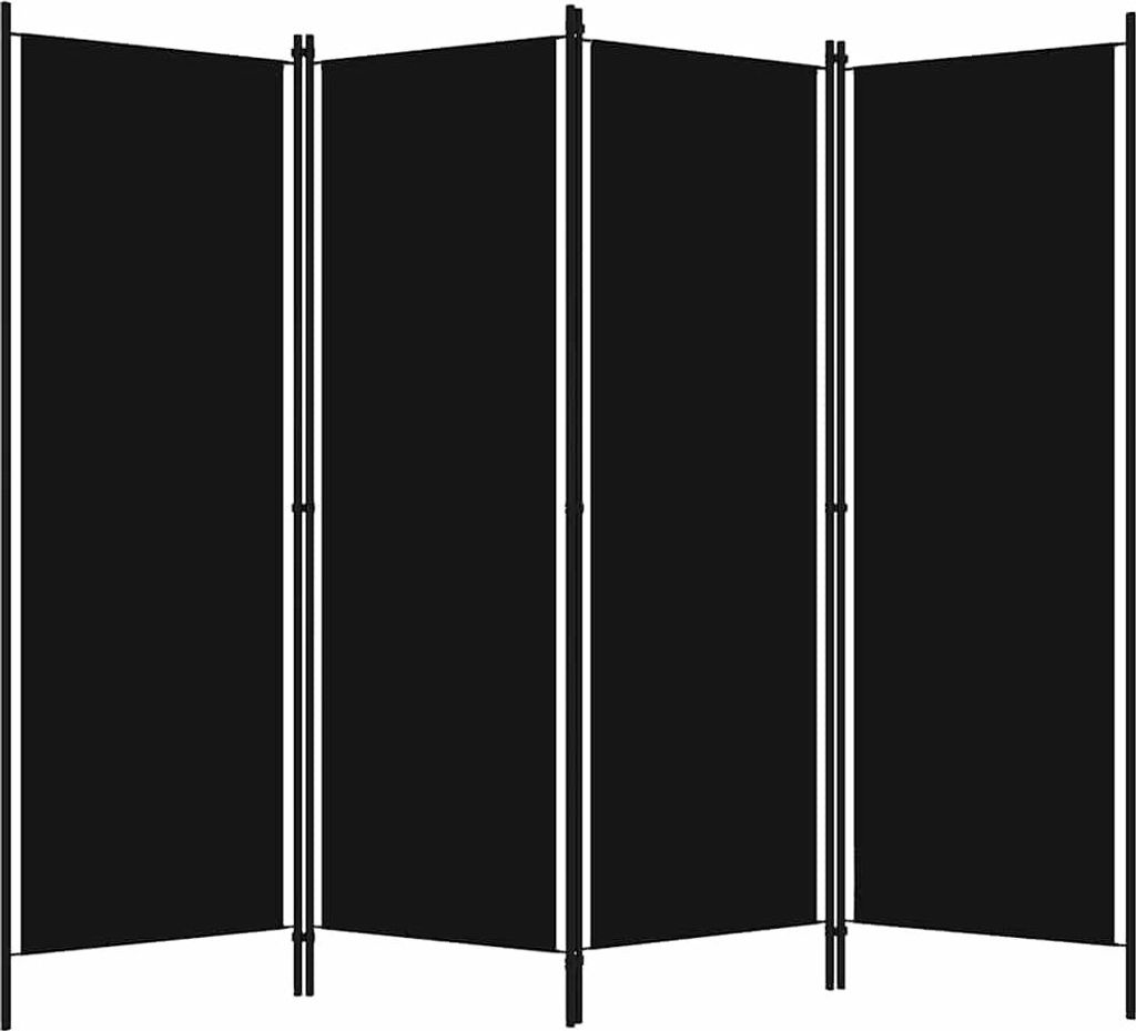 vidaXL 4-dielna deliaca stena do izby čierna 200x180 cm Obrázok produktu 