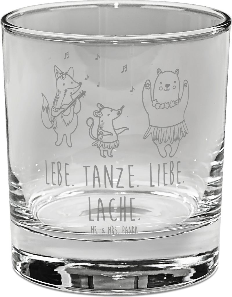 Mr. & Mrs. Panda gravur glas Waldtiere Aloha - Transparent - Geschenk, Musik, Wald, Tumbler, für Gin, Bär, Hase, Trinkglas, Cocktailglas, Gute La...