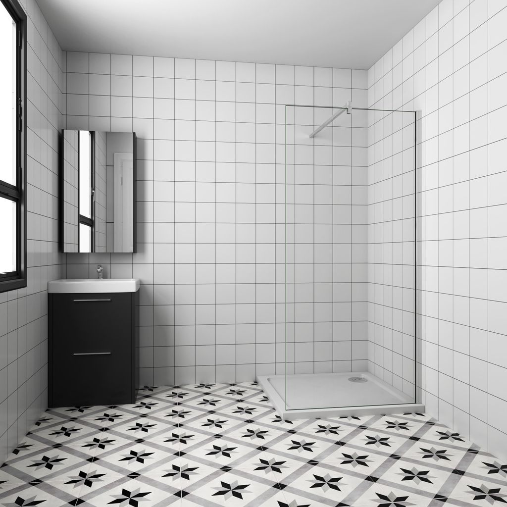 AICA  76x185cm Walk in Dusche 6mm NANO ESG für Duschwand Produktbild 