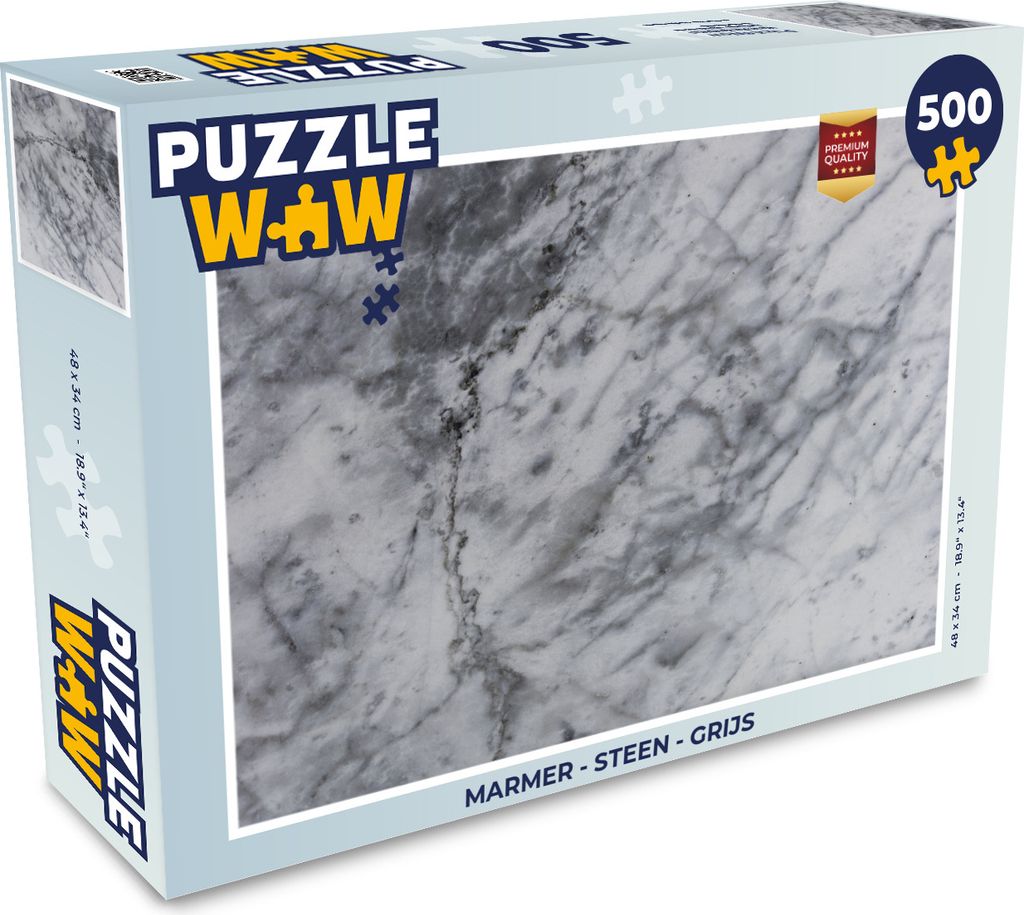 MuchoWow Puzzle 500 Teile Marmor - Stein - Grau - 500 Teile - Kinder - Selberbauen - Puzzlespiele
