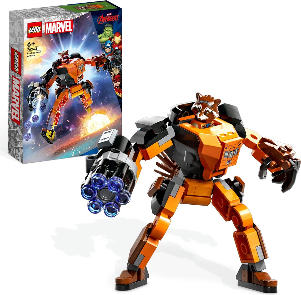 LEGO 76243 Marvel Rocket Mech, Spielzeug-Action-Figur des Produktbild