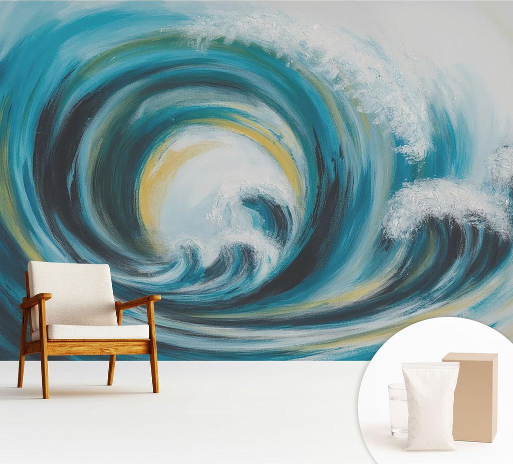 Fototapete - 312x219 cm - Tapete - Wandtapete - Wandbilder - Dekofolie - Tapete Folie - Wand - Dekoration - Wohnzimmer - Meereswelle