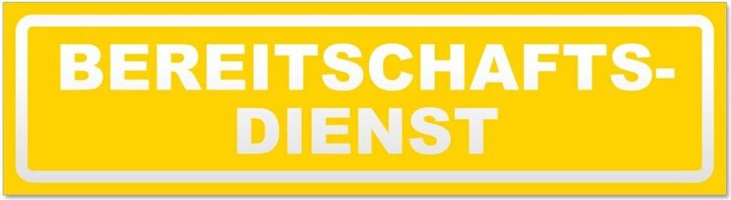 Kiwistar - Autoaufkleber - Gelb - 30 x 8 cm - Bereitschaftsdienst invertiert - Hinweis Aufkleber Sticker für Auto, Kfz, Fahrrad, PKW, LKW