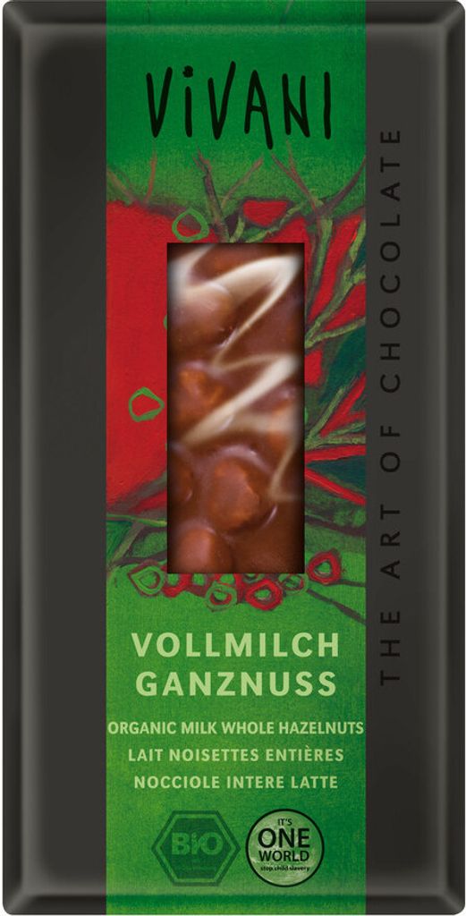 Vivani 285913, Milchschokolade, 100 g, Haselnuss, 2521 kJ, Produktbild 
