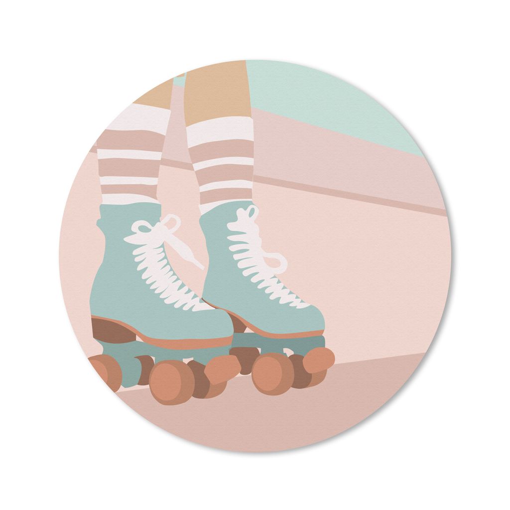 MuchoWow Mauspad Mousepad Sommer - Rollerblades - Abstrakt 30x30 cm - Mousepads - Maus Mat - Pad - Mausunterlage - Tischunterlage - Schreibtischm...