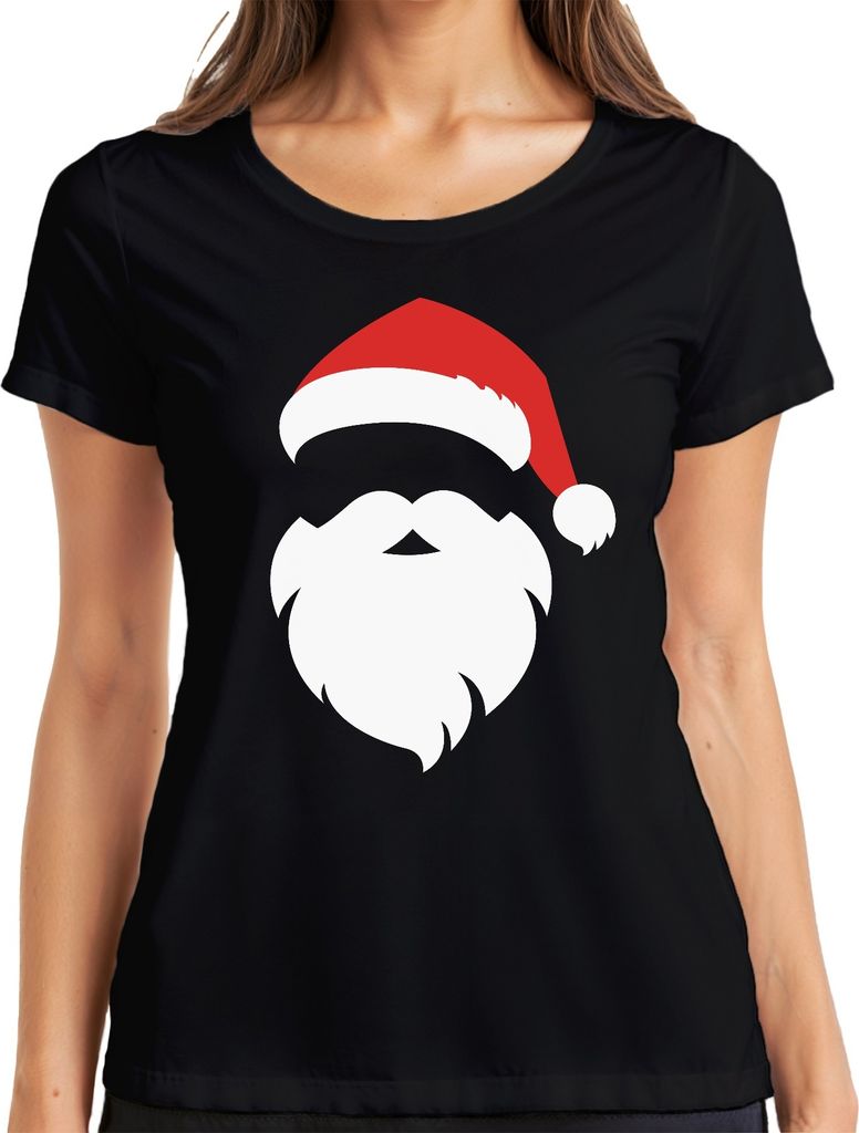 Santa Weihnachtsmann Weihnachtsoutfit - Weihnachten Weihnachtsgeschenk Christmas Damen T-Shirt, Schwarz, L