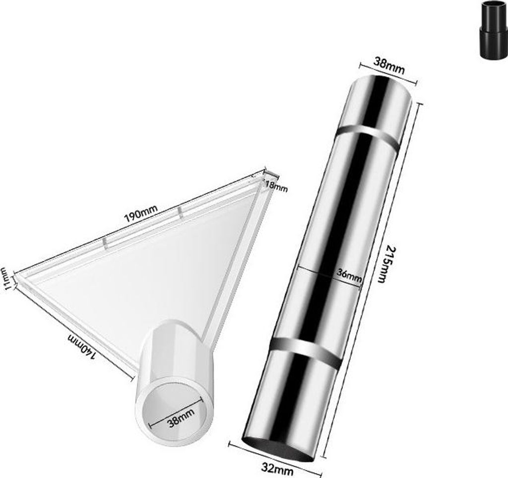 INF Große Transparente Staubsauger Wasserabzieher Düse mit Adapter 32/35mm