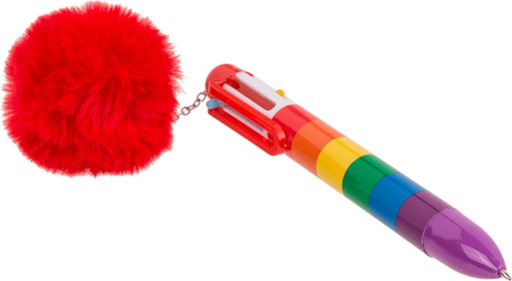 Regenbogen Kugelschreiber Stift LGBTQ Kuli mit 6-farbigen Minen