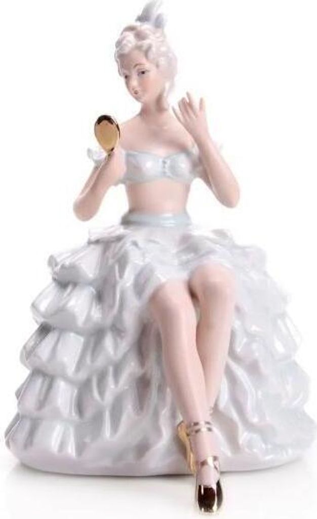 Porcelánová figúrka dámy pred zrkadlom, 21 cm, matná so Obrázok produktu 