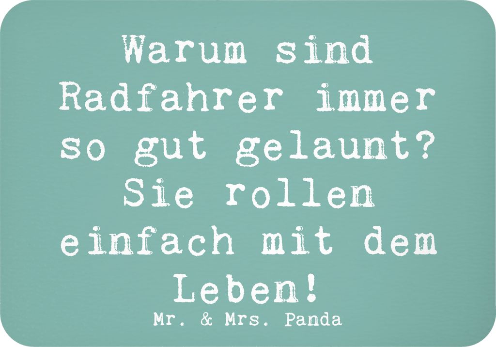 Mr. & Mrs. Panda magnet Spruch Radsport Glück - Meeresbrise - Geschenk, Sportart, Sportarten, Abenteuer, Teamsport, Sportler Geschenke, Kühlschra...