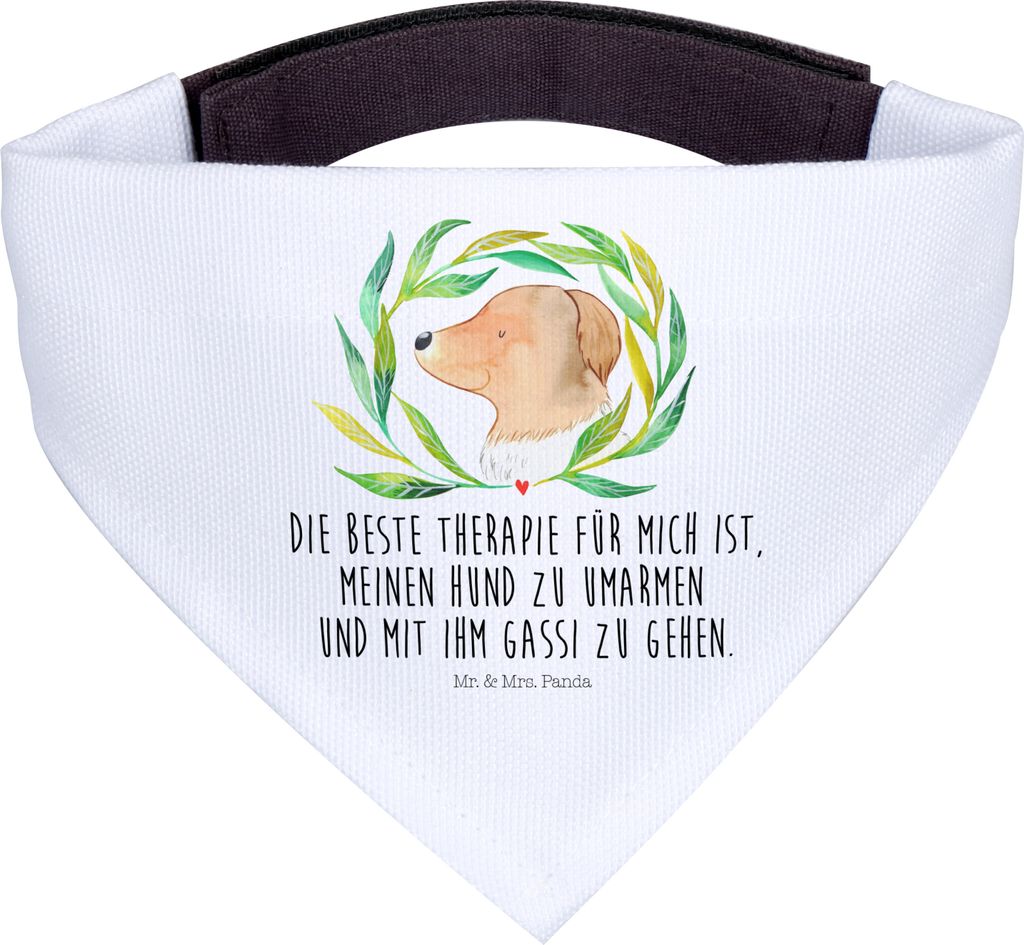 Mr. & Mrs. Panda Bandana Hund Blumen - Weiß - Geschenk, Hunde, Halstuch für, Hundetherapie, Sprüche, Umarmen, Dreieckstuch, Hundeliebe, Schal