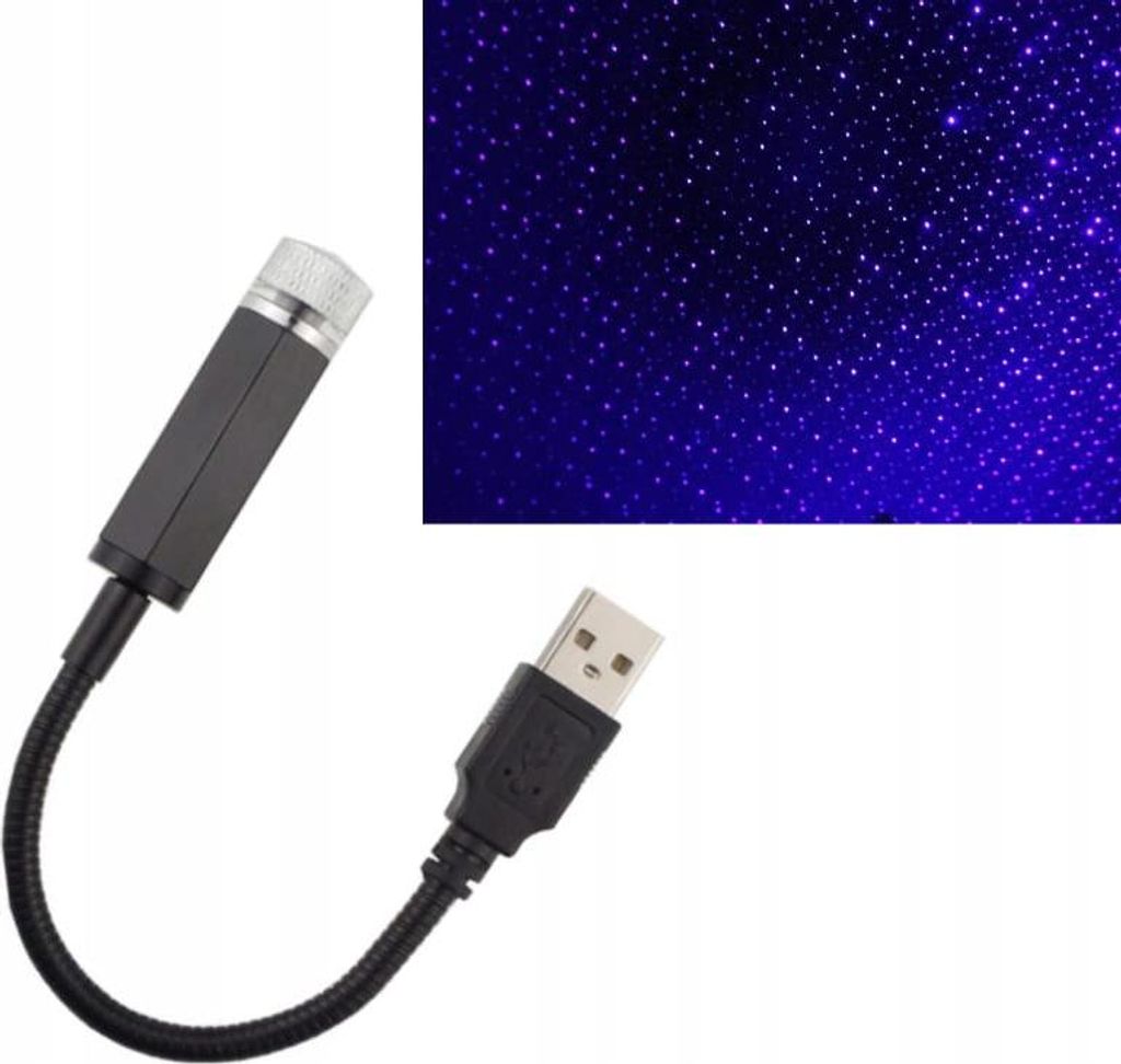 EDIBAZZAR | USB-LED-Autoprojektor, blaue Sterne für die Autodecke