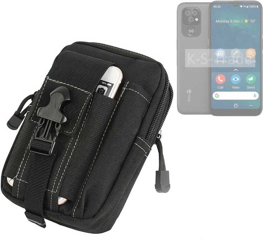 K-S-Trade Gürtel Tasche kompatibel mit Doro 8100 Gürteltasche Holster Schutz Hülle Handy Hülle Smartphone outdoor Handy-Hülle schwarz