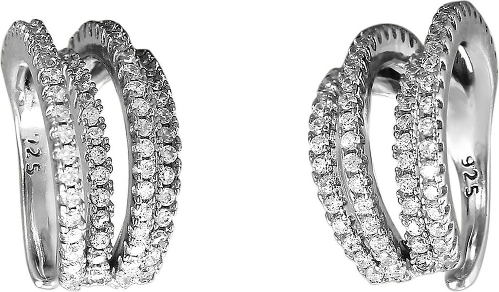 SilberDream Ohrringe Line Ear Cuff Zirkonia weiß Ohrklemmen 925 Silber D2GSO469W